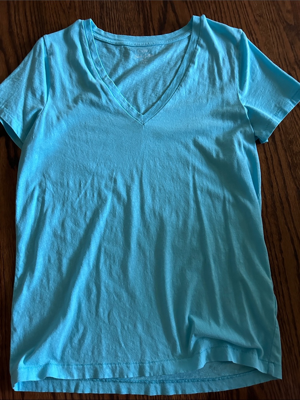 JCREW Women’s V-Neck Short Sleeve Tee - Light Blue